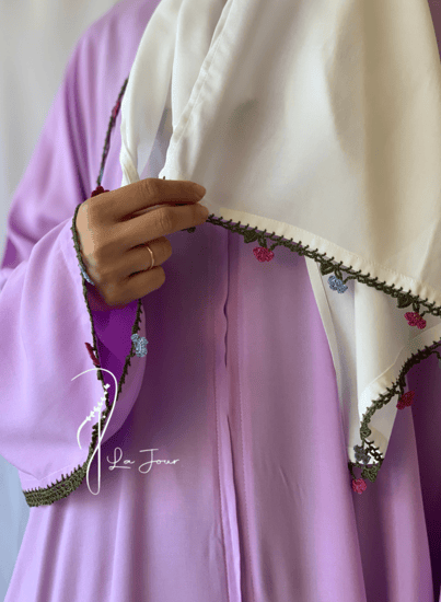 شرشف صلاة بنفسجي باستيل سستة كروشيه يدوي