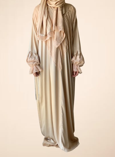 شرشف صلاة خربزي على سكري دانتيل  خربزي سحاب