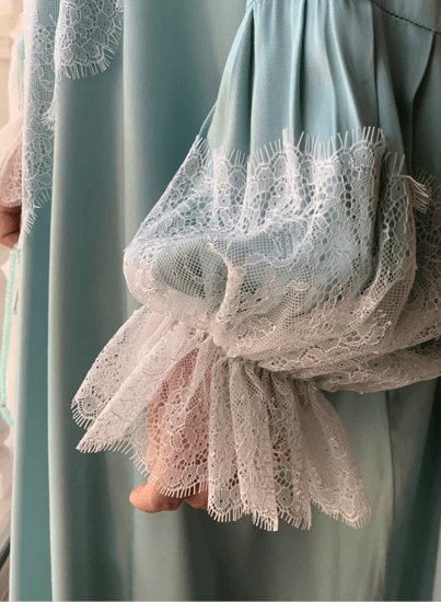 شرشف صلاة دانتيل سحاب أخضر فاتح