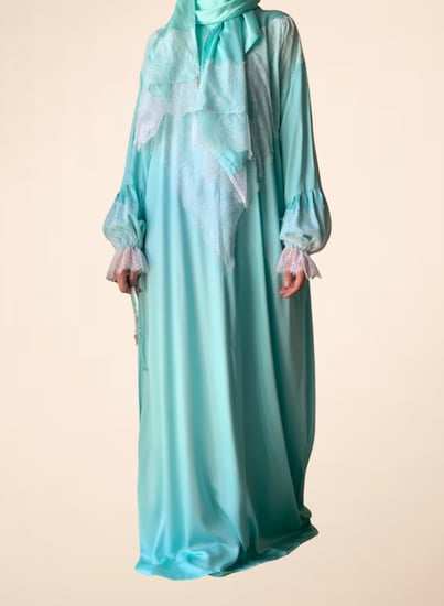 شرشف صلاة دانتيل سحاب أخضر فاتح