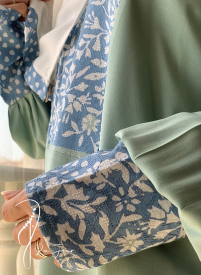 شرشف صلاة باتيك اخضر وفيروزي سستة