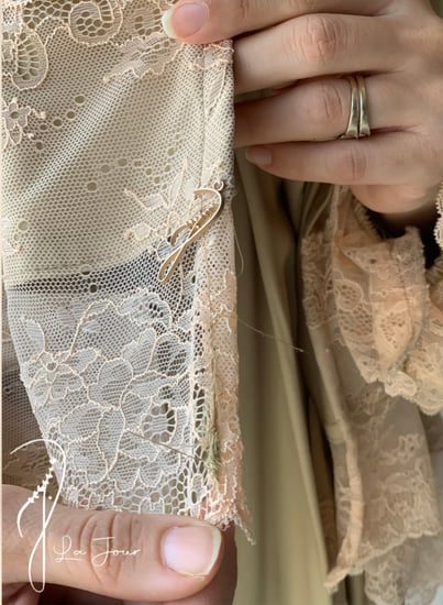 شرشف مرد لف بني دانتيل خربزي طرحة مثبتة