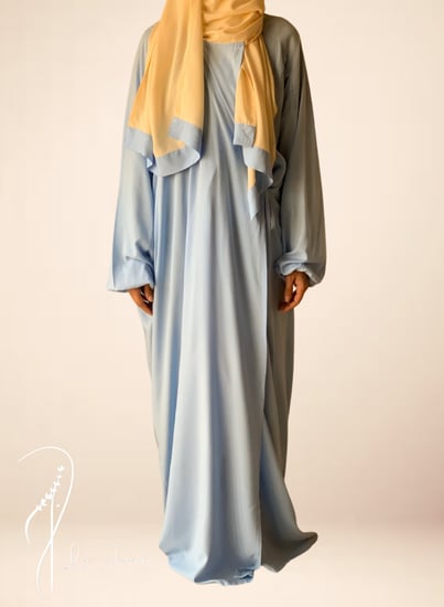 شرشف ازرق سماوي لف طرحة متصلة