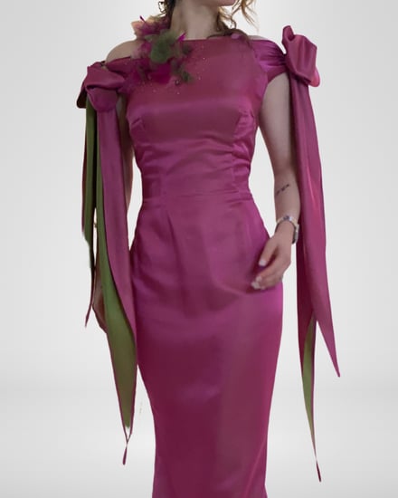 فستان فوشي مطعم بالفستقي