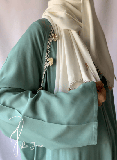 شرشف صلاة سحاب اخضر كروشيه يدوي