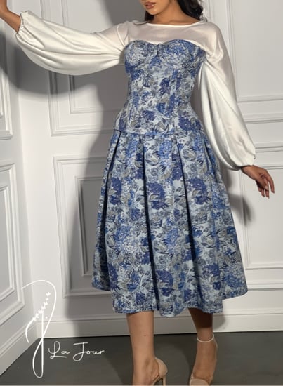 كورساج مشد جينز ازرق منقوش