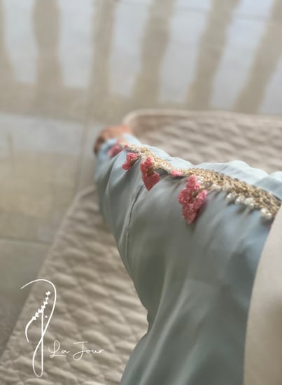 شرشف صلاة سحاب ازرق كروشيه يدوي