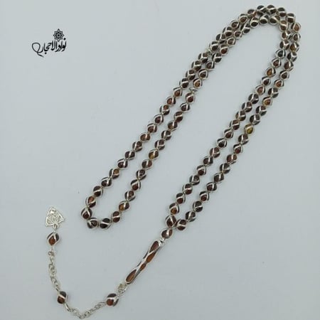 سبحة قفص فضة مطعم بودرة كهرمان وفيروز