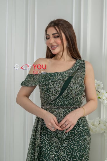 فستان "إميرالد" الملكي - تطريز هندسي فاخر بكتف واحد - إطلالة ملكية