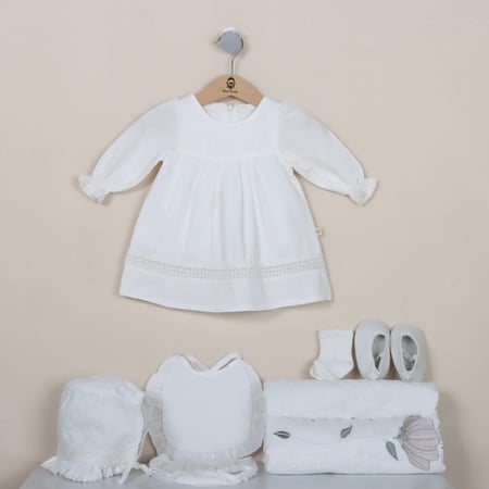 طقم استقبال مواليد بنات بيبي شاين - 6 قطع - من عمر الولادة حتى شهرين