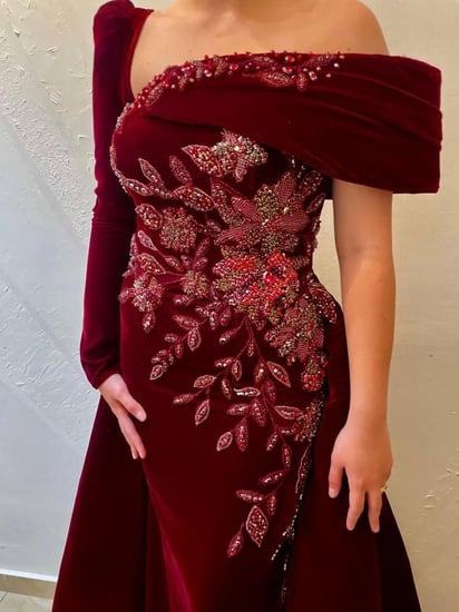 فستان سهره برغندي