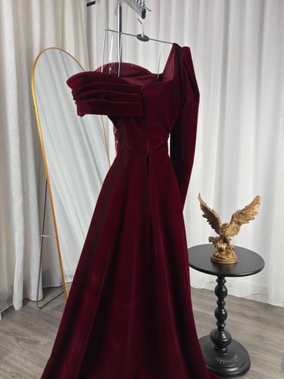 فستان سهره برغندي