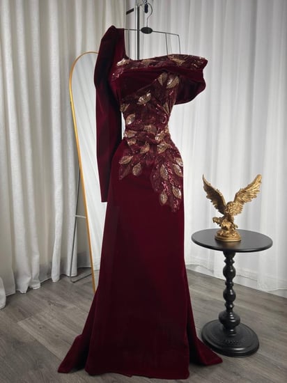 فستان سهره برغندي