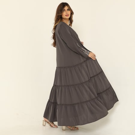 عباية GREY FLORAL