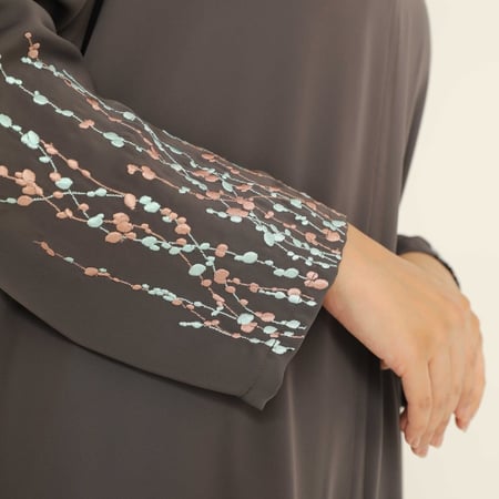 عباية GREY FLORAL