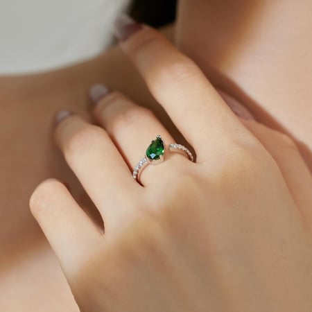 خاتم فضة - إيميرالد