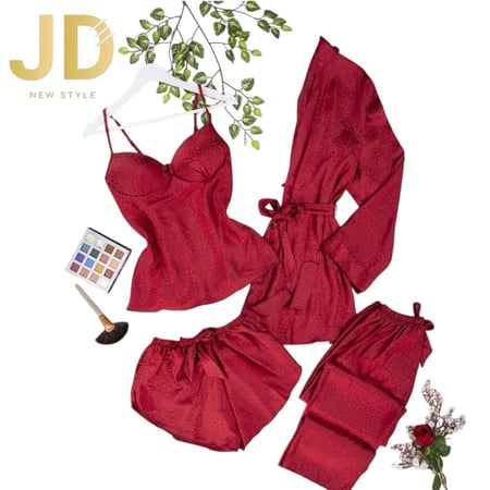 طقم 4قطع بجامة حرير