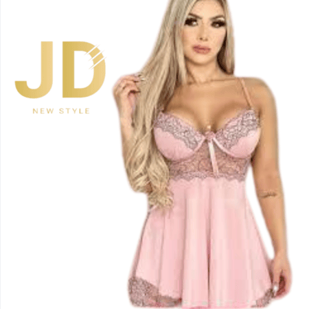 قميص نوم زهري مميز قصير