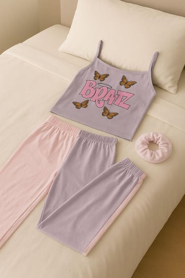 طقم قطعتين  مع ربطة الشعر