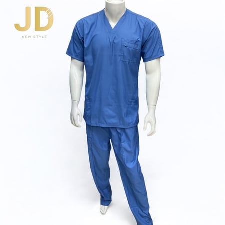طقم سكراب طبي رجالي بلون أزرق من JD New Style