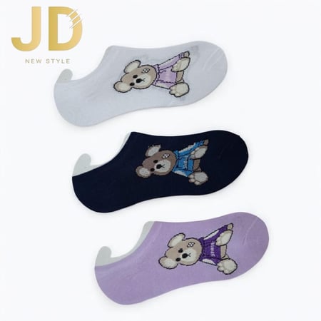 شرابات أطفال برسمة دببة لطيفة وألوان ناعمة