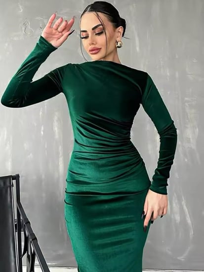 فستان ميدي مخملي