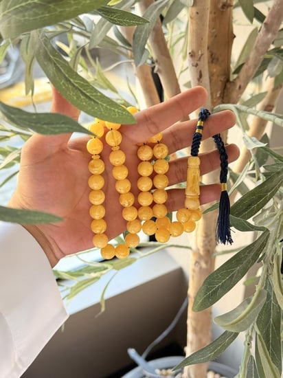 سبحة تراب كهرمان - كحلي