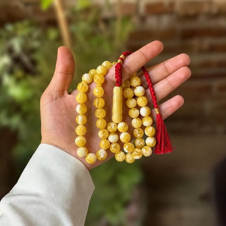 سبحة تراب كهرمان - احمر