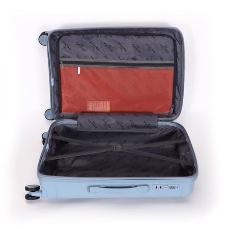 Prince PP Luggage (8 Wheels) - Trundle 24 Inch/62 Liter Medium - Grey Blue 2 Year Warranty