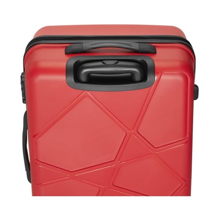 حقيبة سفر سفاري بنتاغون متوسطة الحجم مقاس 66 سم مصنوعة من مادة البولي بروبيلين ذات الجوانب الصلبة و4 عجلات - حقيبة عربة باللون الأحمر الكرزي | صنع في الهند