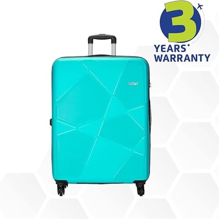 مجموعة سفاري بينتاغون 3 قطع 55 و65 و75 سم - صغيرة ومتوسطة وكبيرة - مصنوعة من مادة البولي بروبيلين - 4 عجلات تدور 360 درجة - مجموعة من 3 قطع - أزرق سماوي | صنع في الهند