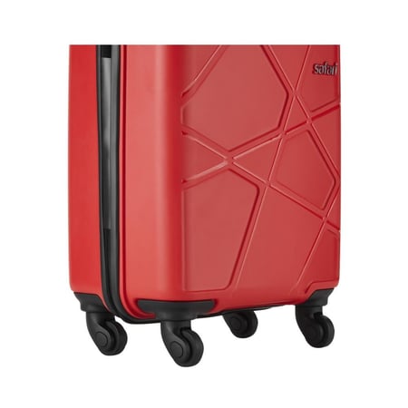 حقيبة سفر كبيرة من سفاري بينتاغون 75 سم ذات جوانب صلبة من البولي بروبلين بأربع عجلات - حقيبة عربة باللون الأحمر الكرزي | صنع في الهند