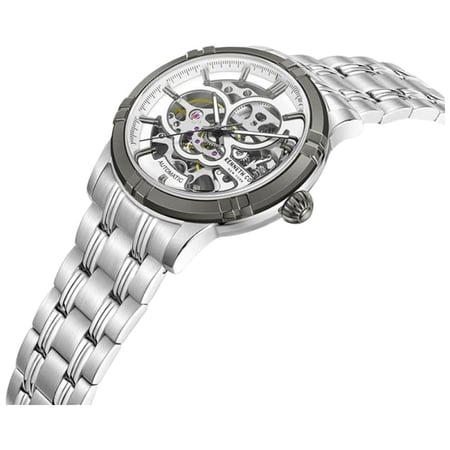 ساعة كينيث كول أوتوماتيكية رجالية بهيكل شفاف وسوار فولاذي فاخر