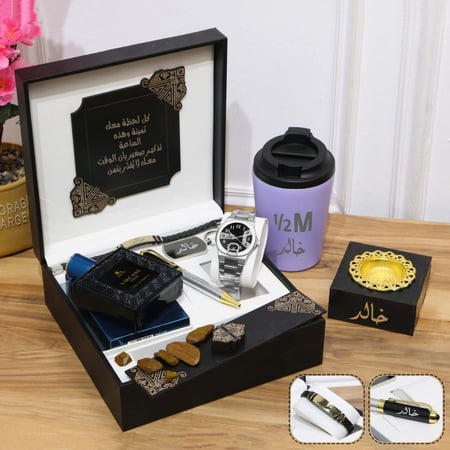 طقم ساعه رجالي بالاسم هدايا رجالية فخمة ميداليه افكار لزوجي هدية تخرج