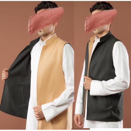 سديري جوخ رجالي شتوي دبل فيس وجهين جهتين سديرية لون بيج و زيتي جهتين