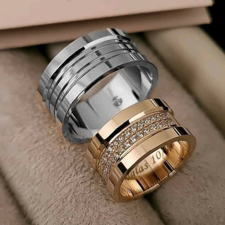 دبل خطوبة راقية من الفضة الخالصة