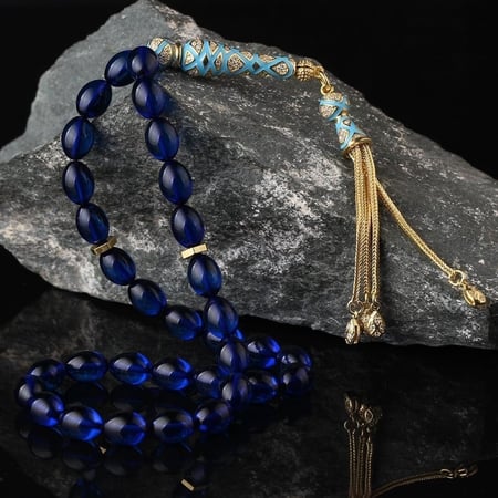 سبحة راقية من احجار الفاتوران بشرابة من الفضة الخالصة