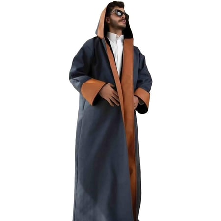 فروه شتويه كحلي رجالية ونسائية بأطراف جلد مبطنة بفرو ناعم