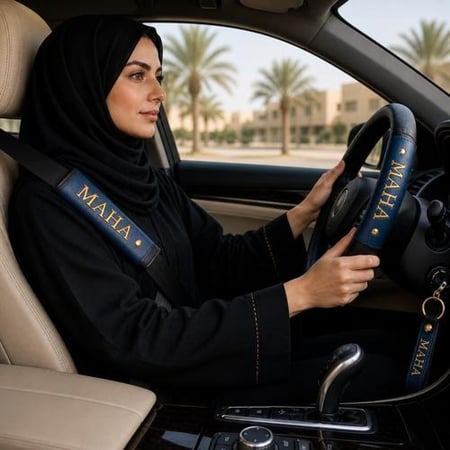 طقم اكسسوارات سيارة ستيل بالاسم حسب الطلب