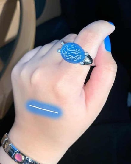 خاتم فضه مع حجر اوبل