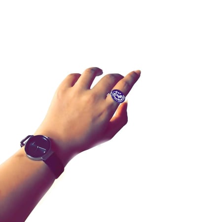 خاتم ملكي نسائي فضة خالص بلون أزرق بتصميم أنيق