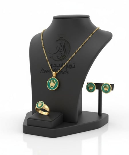 طقم سلسال مع حلق +علبه وتغليف هدية -8