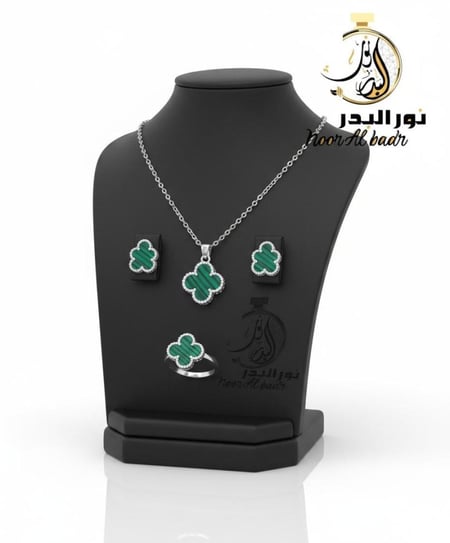 طقم سلسال مع حلق +علبه وتغليف هدية -2