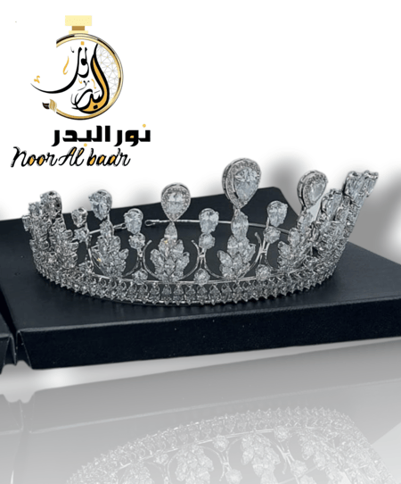 تاج عروس فخم زركون عالي الجودة شبيه الالماس ستجعل إطلالتك الرائعة أكثر تميزاً وسحرآفي ليلة العمرT-22