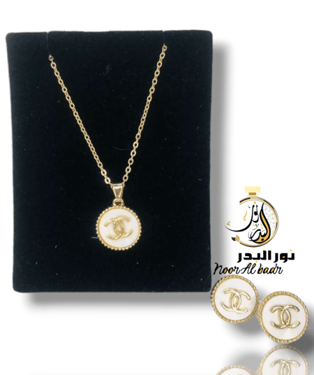 تألقي بأناقة لاتضاهي طقم سلسال مع حلق ( ذهبي او فضي )-7