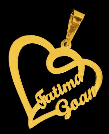 سلسال مطلي بالذهب بشكل القلب