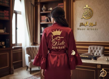 روب عروسة مع التطريز حسب الطلب 004-متجر نور البدر