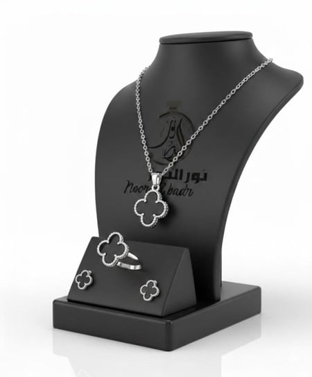 طقم سلسال مع حلق +علبه وتغليف هدية -2