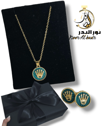 طقم سلسال مع حلق+ علبه وتغليف هدية -9