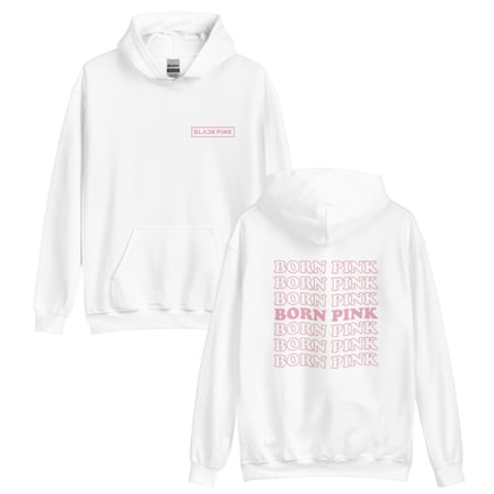 هودي بـ شعار بلاكبينك Blackpink وطباعة born pink من الخلف